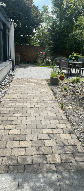 Pflasterweg nachher Pflastersteinreinigung nachher Ortenau